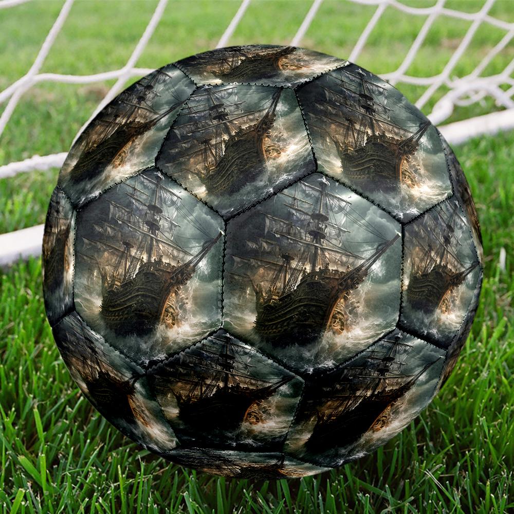sailboat Theme Size 5 Soccer Ball, Suitable for Both Indoor and Outdoor Matches, a Gift Suitable for Everyone.