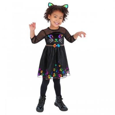 Girls Rainbow Cat Polyester Costume Set