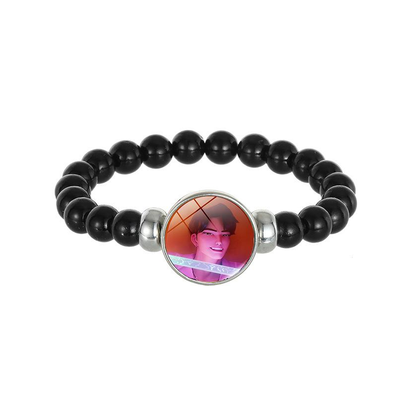 Demon Hunters Saja Boy Beaded Bracelet, Lumi Zoe Mira Black Bead Jewelry