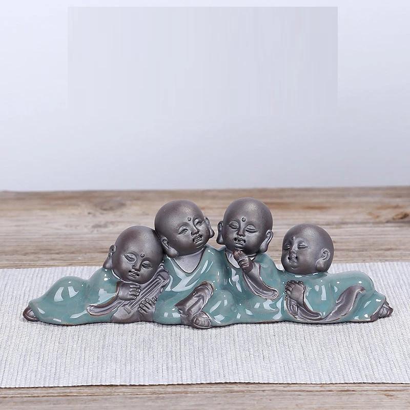 Fleshy Flowerpot  Desktop Accessories Geyao Old Chess Player Flower Pet Ceramic Little Monk Landscape Decoration Tea Pets