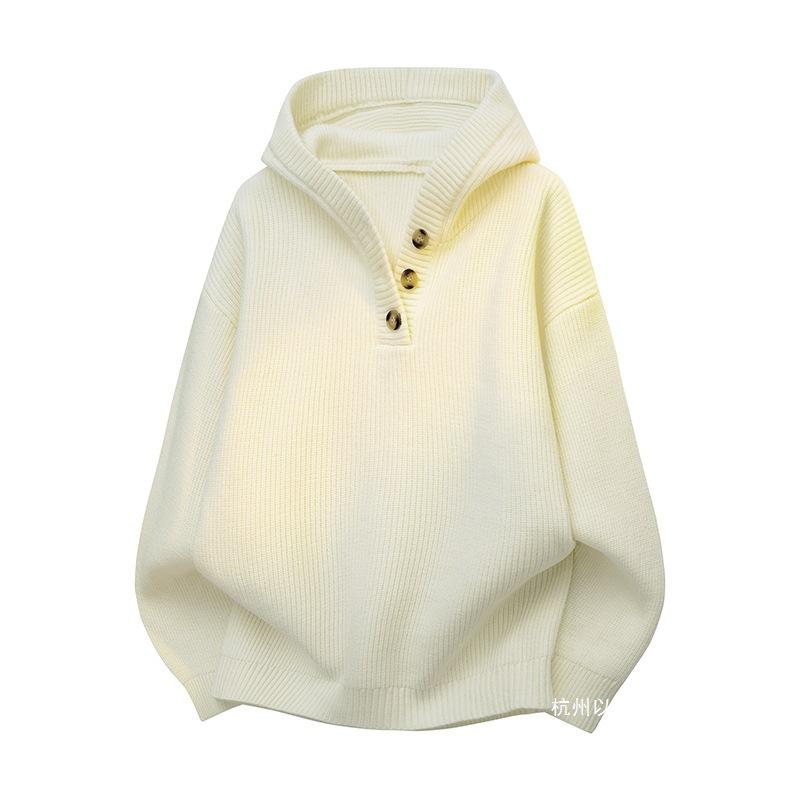 Sweater Men's Autumn and Winter Loose Hooded Pullover Thick Sweater Men