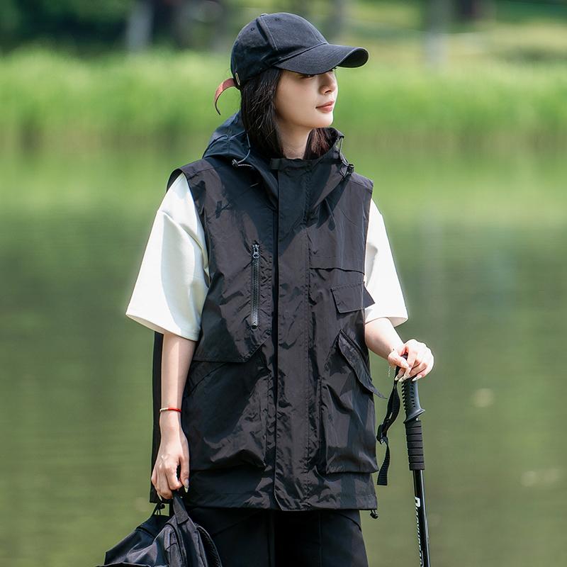 Outdoor Workwear Vest Summer Thin Breathable Men's And Women's Multi-ket Mountain Climbing Outerwear Functional Wind oulder