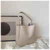 Retro bucket bag new trendy shoulder bag fashionable solid color large capacity women's bag