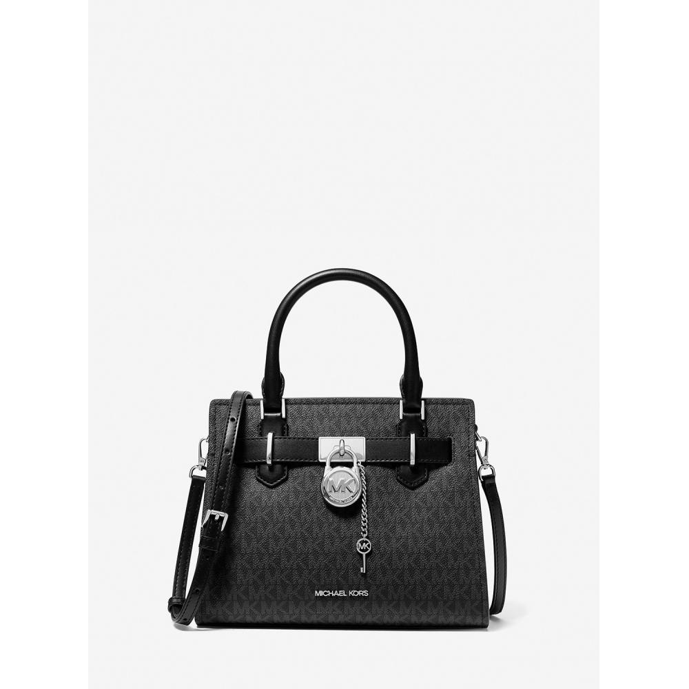 

Michael Kors Hamilton Signature Logo Satchel Small 35t1shms1b1 Black F