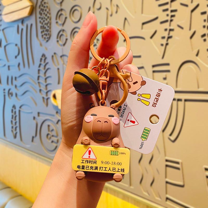 Kreativer Capybara Arbeiter Schlüsselanhänger Entzückender Silikon Taschenanhänger Perfektes Geschenk Accessoire