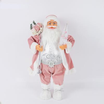 Christmas Decorations Pink Santa Claus Dolls Standing Christmas Figurine Holiday Decoration Ornaments Layout Window Decoration