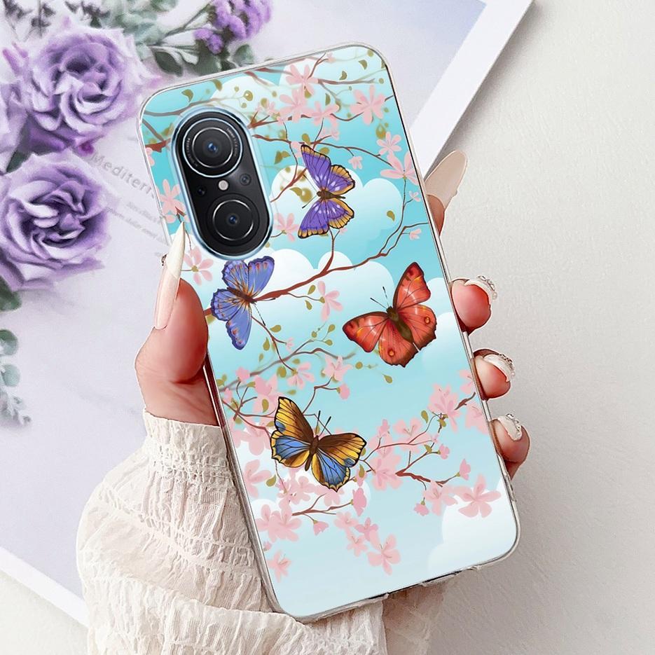 For Huawei Nova 9 SE Case Nova9 Pro Luxury Flowers Painted Cover Soft Slim Phone Case For Huawei Nova 9 Pro Nova9 SE Fundas Bags