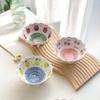 4.8 INCH Lovely Kids Bowl Ceramic Cherry Design Rice Ice-cream Bowl Dessert Serving Bowl Baking Tray 2 pieces