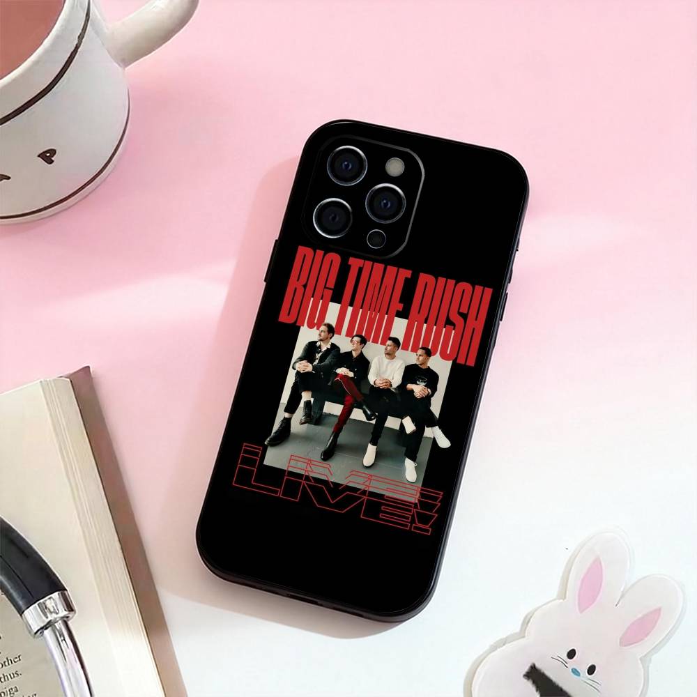 BTR B-Big Time R-Rush   Phone Case For iPhone 17,16,15,14,13,12,11 Plus,Pro Max,Soft Silicone Black Cover