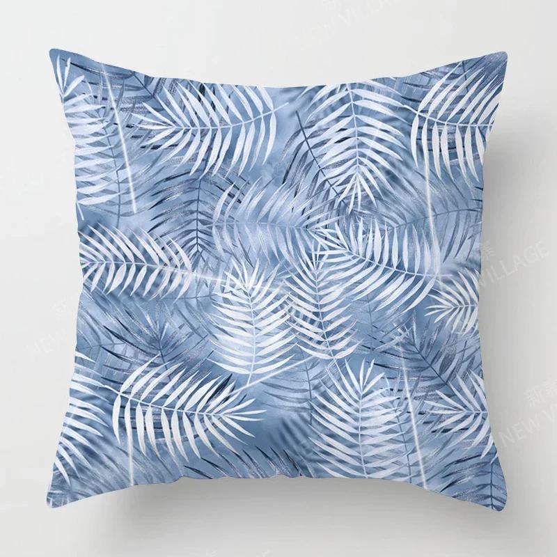 Doplňte dekoraci svého obývacího pokoje stylovým geometrickým povlakem na polštář v modrobílém květinovém vzoru Home Decor 45x45 40x40