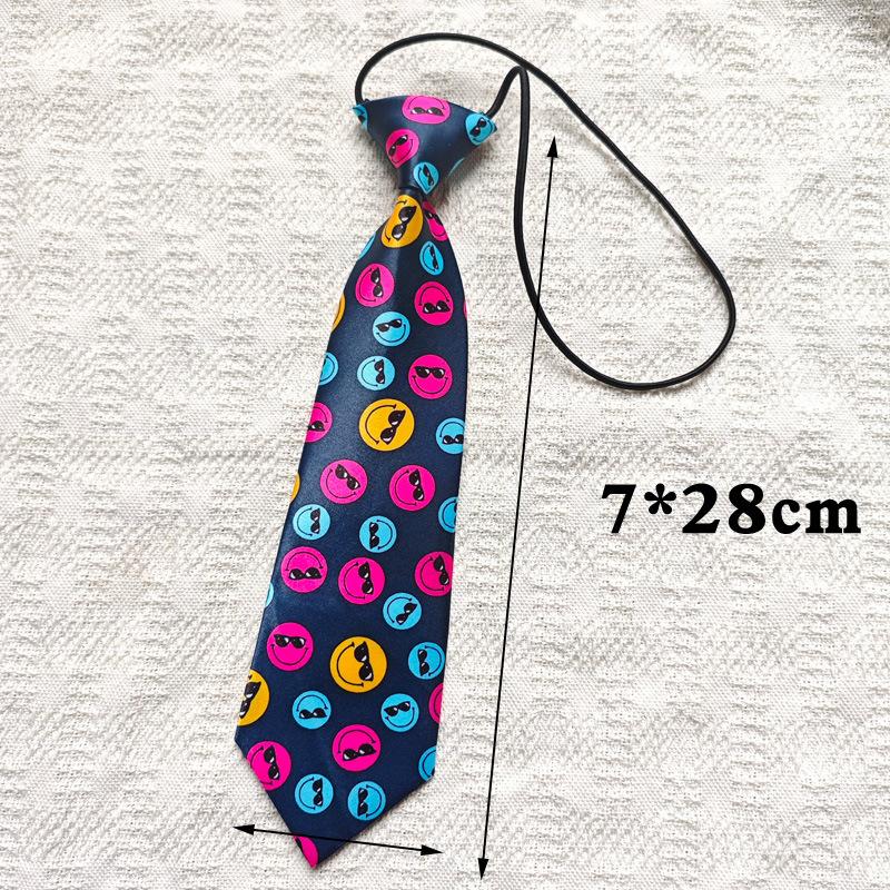 Kinder Erwachsene Glänzender Satin Bedruckt Gestreift Gepunktet Krawatte ohne Knoten zum Überziehen Festival Foto-Requisiten Tide