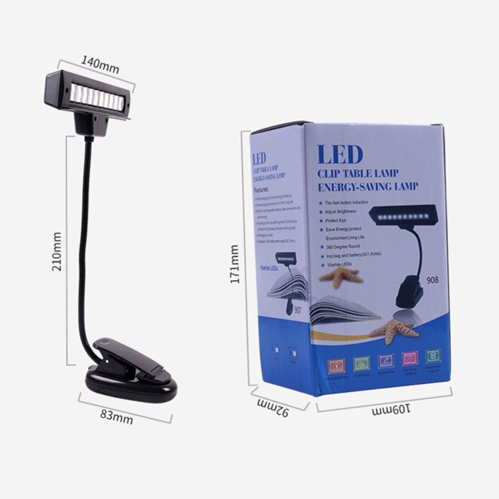 Black LED Clip Light USB Rechargeable Piano Lamp High Quality Bedroom Night Light Desktop