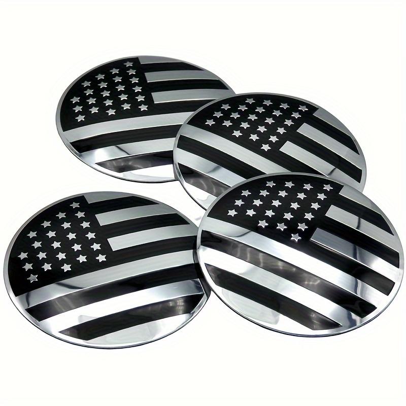 4pcs American Flag Wheel Center Cap Decals, Emblems Sticker 2.2"/ 56mm For Car Motorcycle Truck SUV