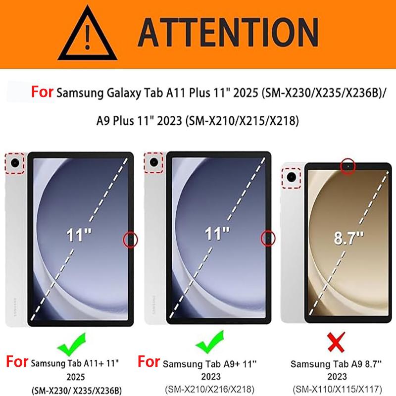 Kids Case for Samsung Galaxy Tab A11+/Plus 11” 2025 X230/235/236, A9+ Plus 11 Inch 2023 X210/X216/X218,Durable Shockproof Cover