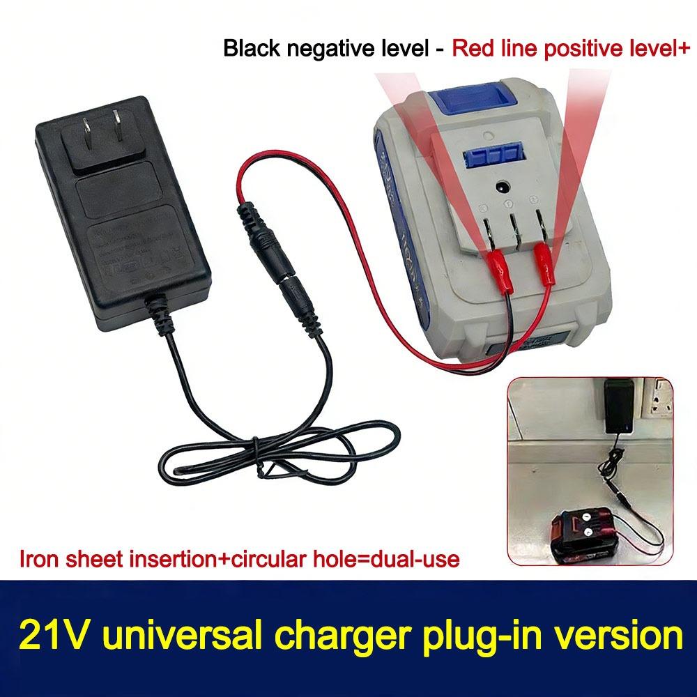 Portable 18/21V/24V Lithium Dual-head Charger Overload Protection Universal Lithium Battery Charger Plug-in Charger