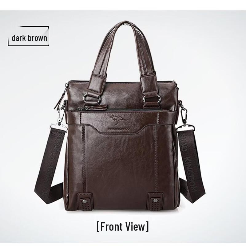 

Men s Business PU Briefcase Shoulder Bag Medium (Fits 14.1-15in Laptop)