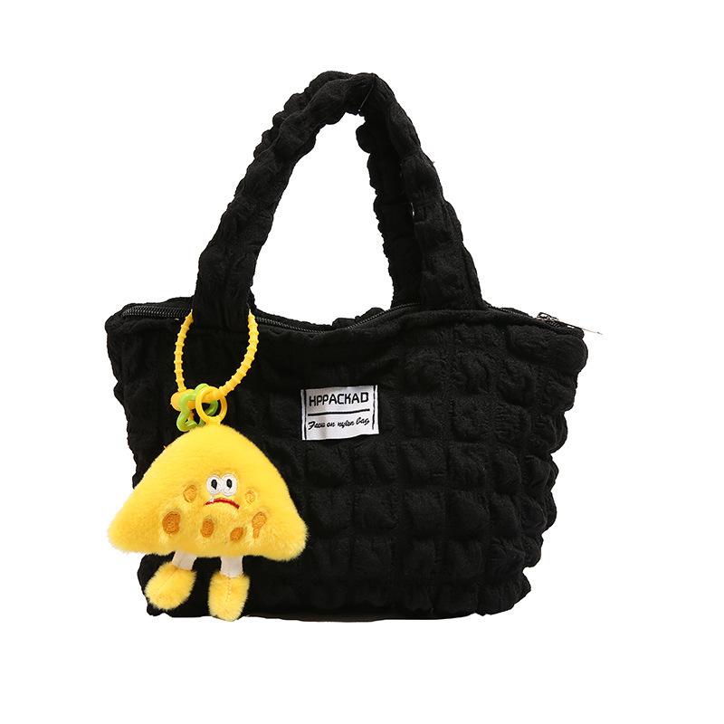 Folded cloud bag, bubble handbag going out high-value wind niche lazy wind solid color women's puff bag