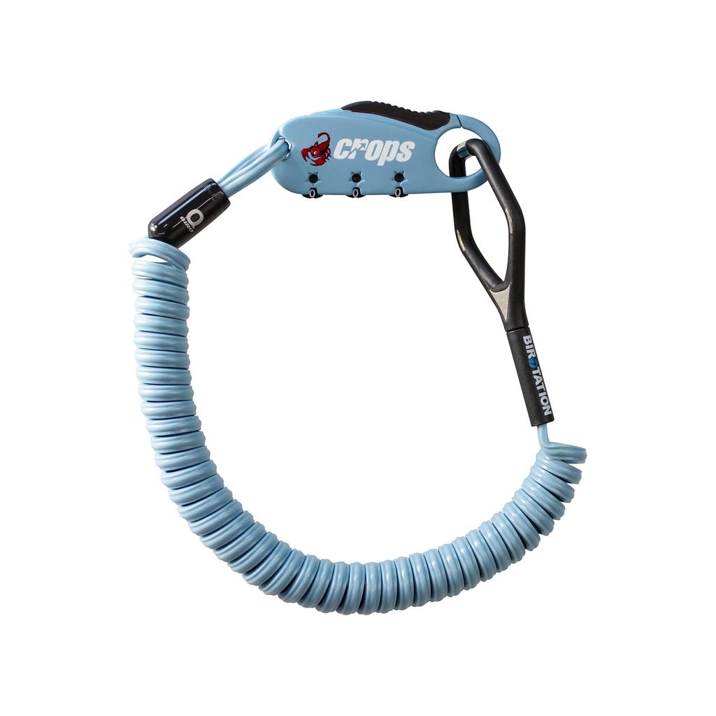 Crops Shape Memory Coil Cable Bicycle 2mm Double X 1800mm Q-BIRO Lock, 3-Digit Dial, CP-SPD04-BR-31 (Indigo Blue)