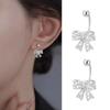 New Lace Heart Hollow Bow Stud Earrings for Women Girls Screw Buckle Piercing Minimalist Fine Jewelry Accessories