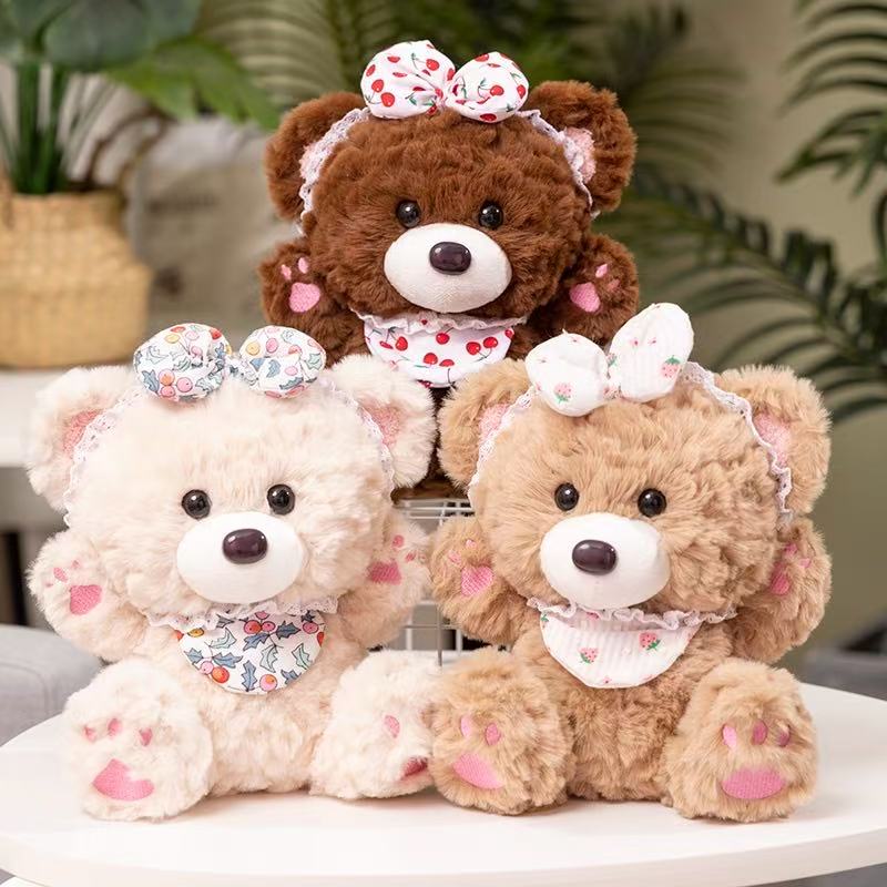 22cm Simulation Healing Series Little Bear Doll Plush Toy Handmade Doll Cartoon Anime Cute Pillow Cushion Decoration Children's
