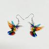 2024 Retro Colorful Bird Acrylic Earrings - European and American Fashion