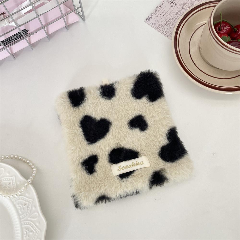 Plush Heart Shape Coasters With Modern Minimalist Design For Home Dining And Coffee Table Decor