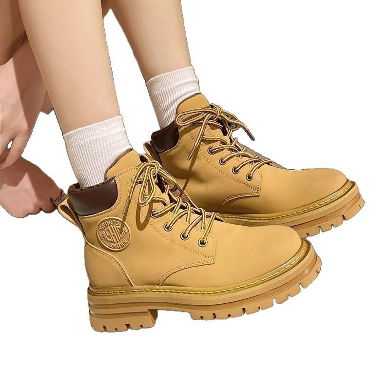 Inner Heightening Martin Boots Women's 2026 New Rhubarb Boots Women's Outdoor Thick-soled Versatile Short Boots Shoes