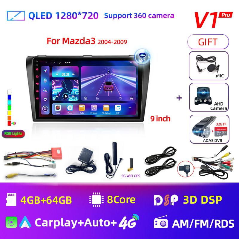 

Android 12 Carplay для Mazda 3 2004 2005 2006 2007 2008 2009 Автомобильное радио с мультимедийным проигрывателем BOSE 2 Din Stereo GPS DVD