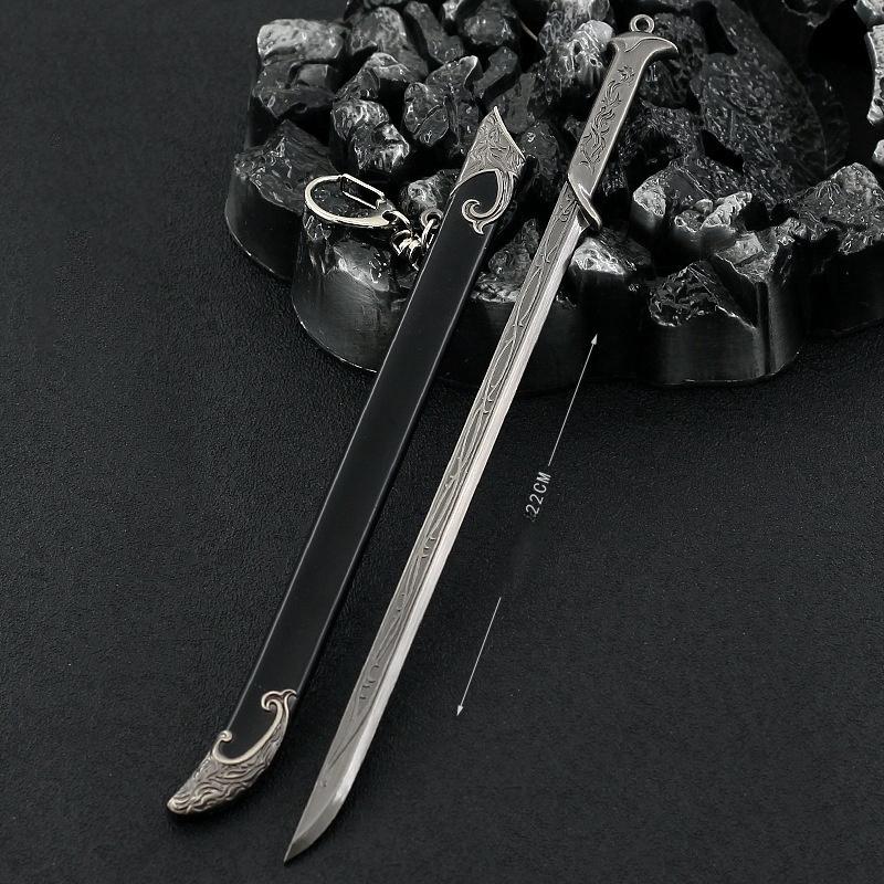 22cm Ring Baggins Katana Aragorn Sword Anime Medieval Glamdring Narthil Sword Ninja Knife Real Japanese Katana Samurai Sabre Toy