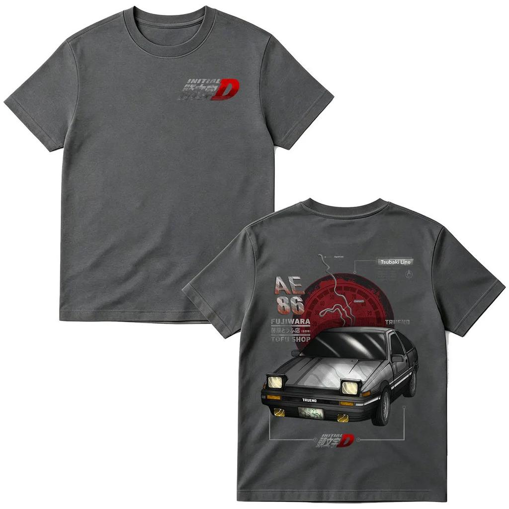 2026 Anime Initial D AE86 Racing Car T-shirt Takumi Fujiwara Tofu Shop Men's Women Fashion T-shirts Cotton Short Sleeves T Shirt