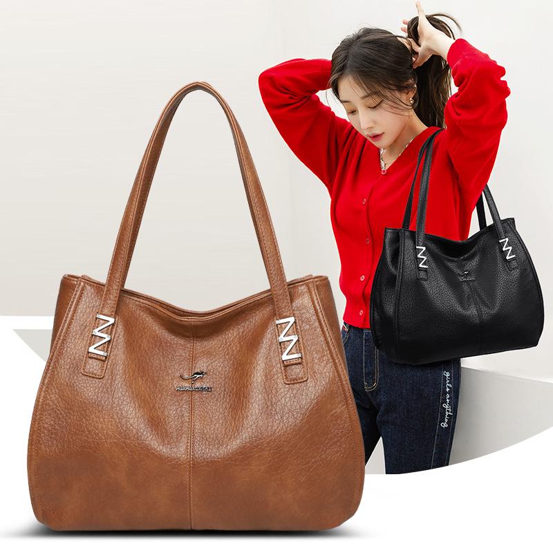 Retro High-Capacity Women's Soft Shoulder Tote Bag
