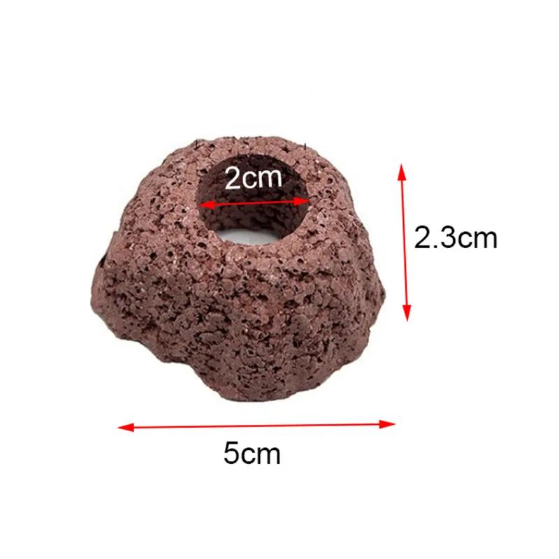 

Red Volcanic Aquarium Decoration Fish Tank Plant Fixing Pot Polka Water Plants Potted Planting Cup Aquarium Accessories Filter
