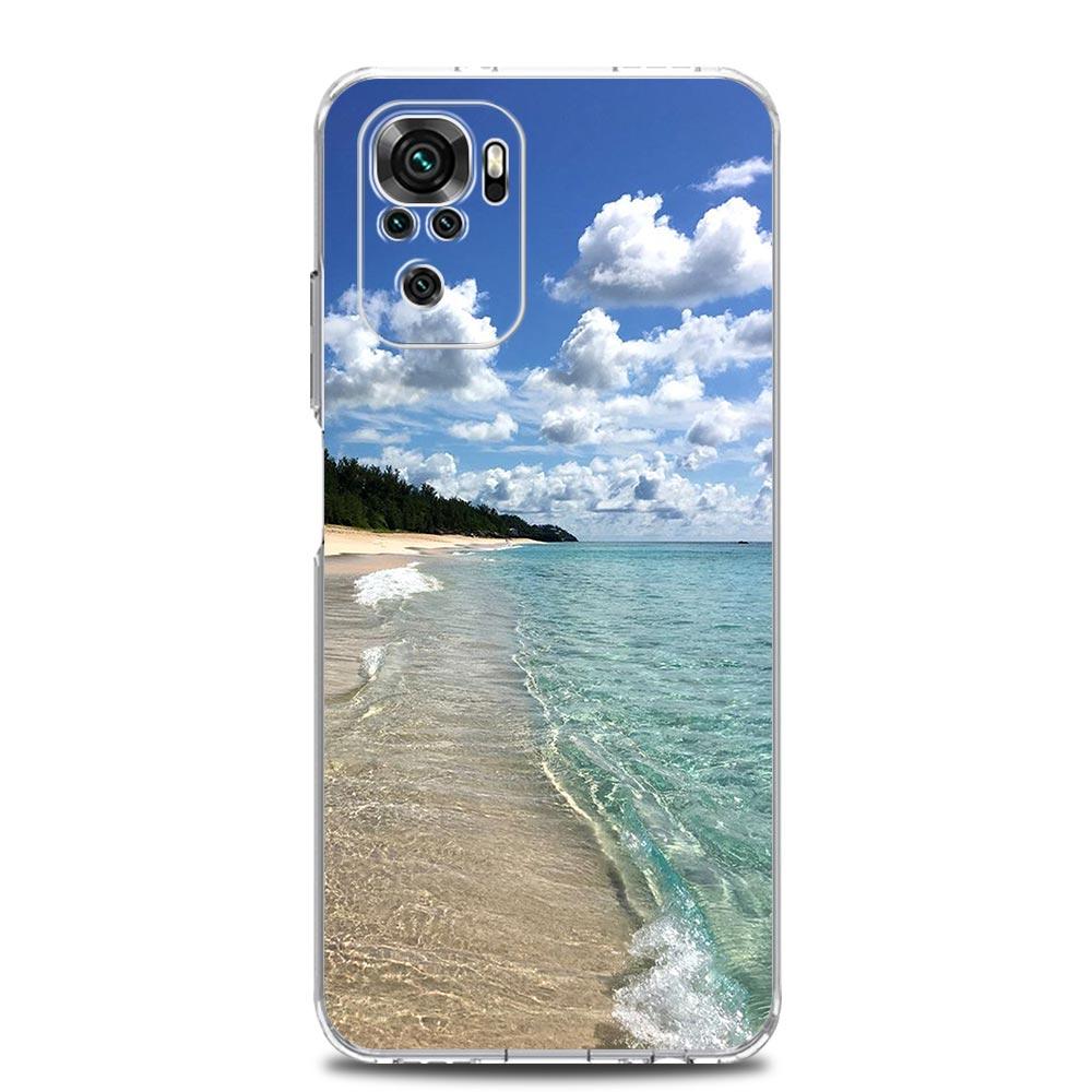 Sea blue Sky beach Clear Phone Case For Xiaomi Redmi Note 12 5G 9S 9 8 10 11 Pro+ 9T 8T 10C 9C 9A 7 Pro Soft Silicone Back Cover