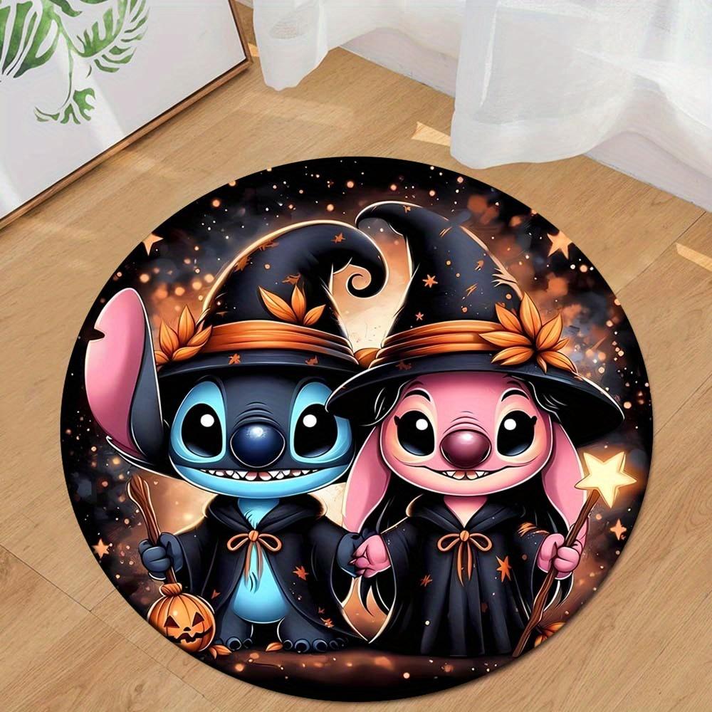 

1pc Anna&Stitch Round Area Rug , Playroom Bedroom Living Room Indoor Decor Rug , Perfect for Leisure Areas , Bedside , Cloakroom , and Outdo 80cm/31.5in