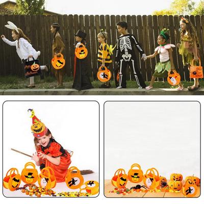 PJ-WSB02 20 Pièces Sacs à Friandises Halloween en Intissé Sacs Cadeaux Fête 3D Sac à Main pour Enfants Sacs Tote