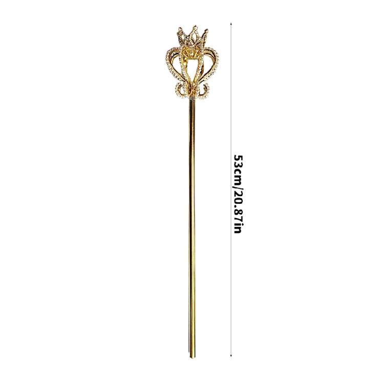 Enchanting Cosplay Jeweled Walking Stick with Pearls Accents Embedded Metal Roleplay Wand Ideal for Costume Parties Gift