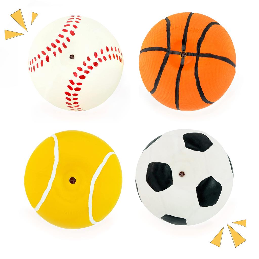 Chiwava 4 Stück 6cm Quietschender Latex Hundespielzeug Ballspielzeug Geeignet für Kleine Hunde und Welpen