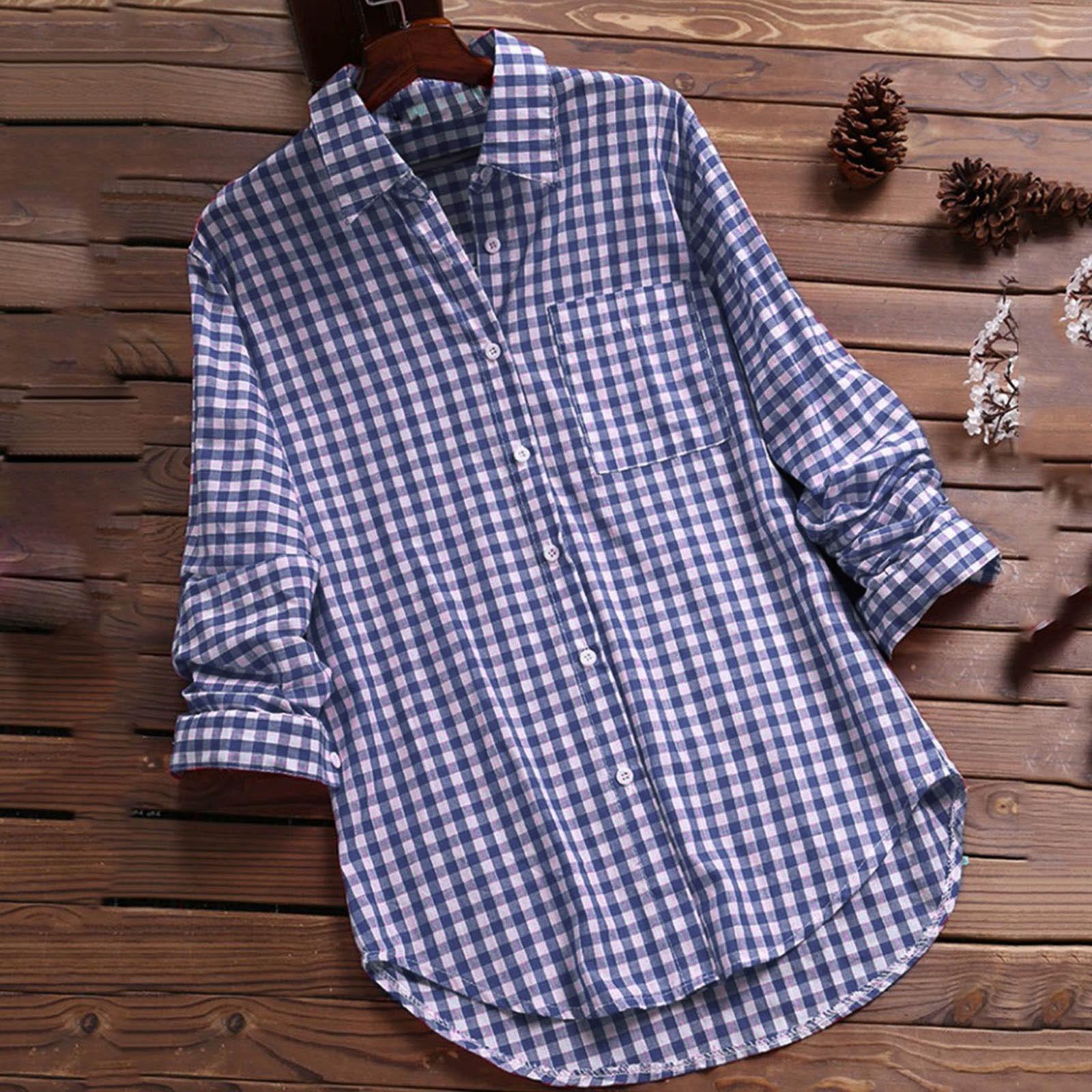 

Жіноча модна однотонна повсякденна сорочка з довгим рукавом і вільними ґудзиками M