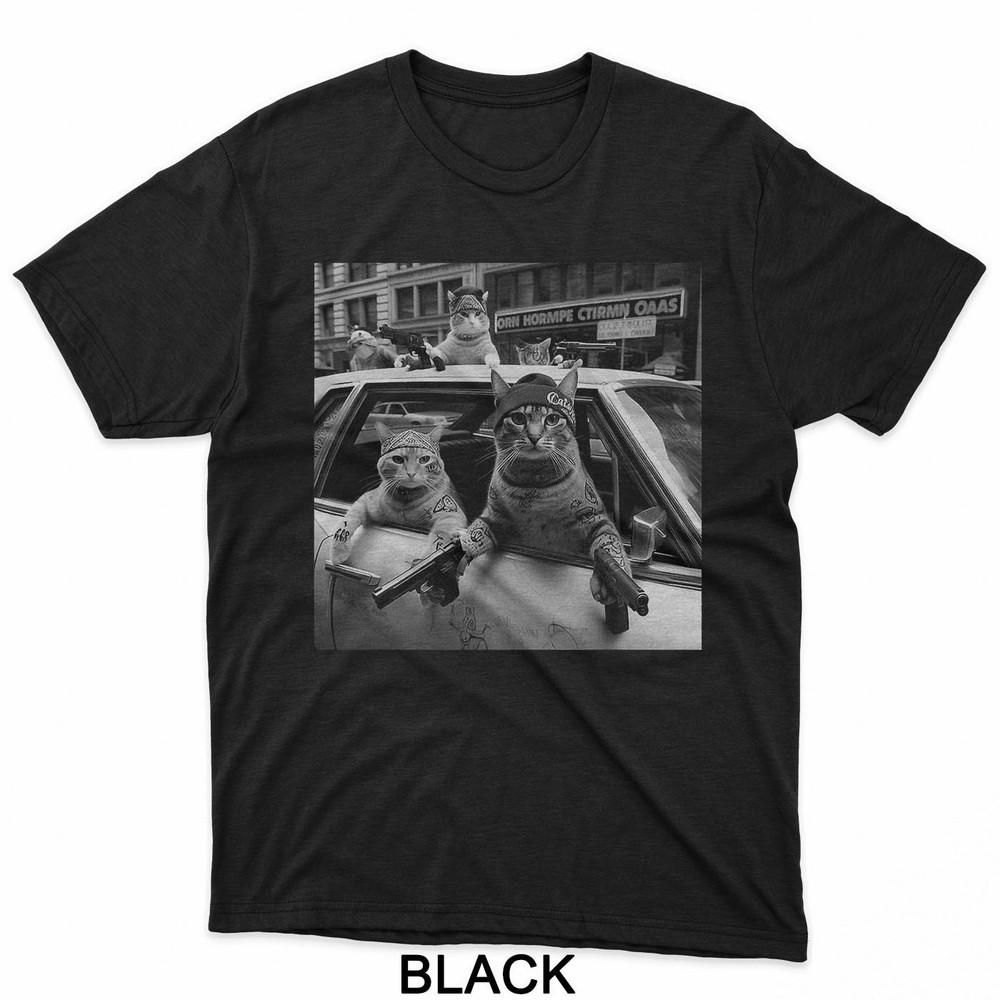 Funny Gangster Cats Street Design T-Shirt Unisex T-Shirt XXXXL