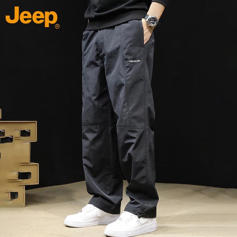 Jeep Men's Spring Autumn Cargo Straight-Leg Pants