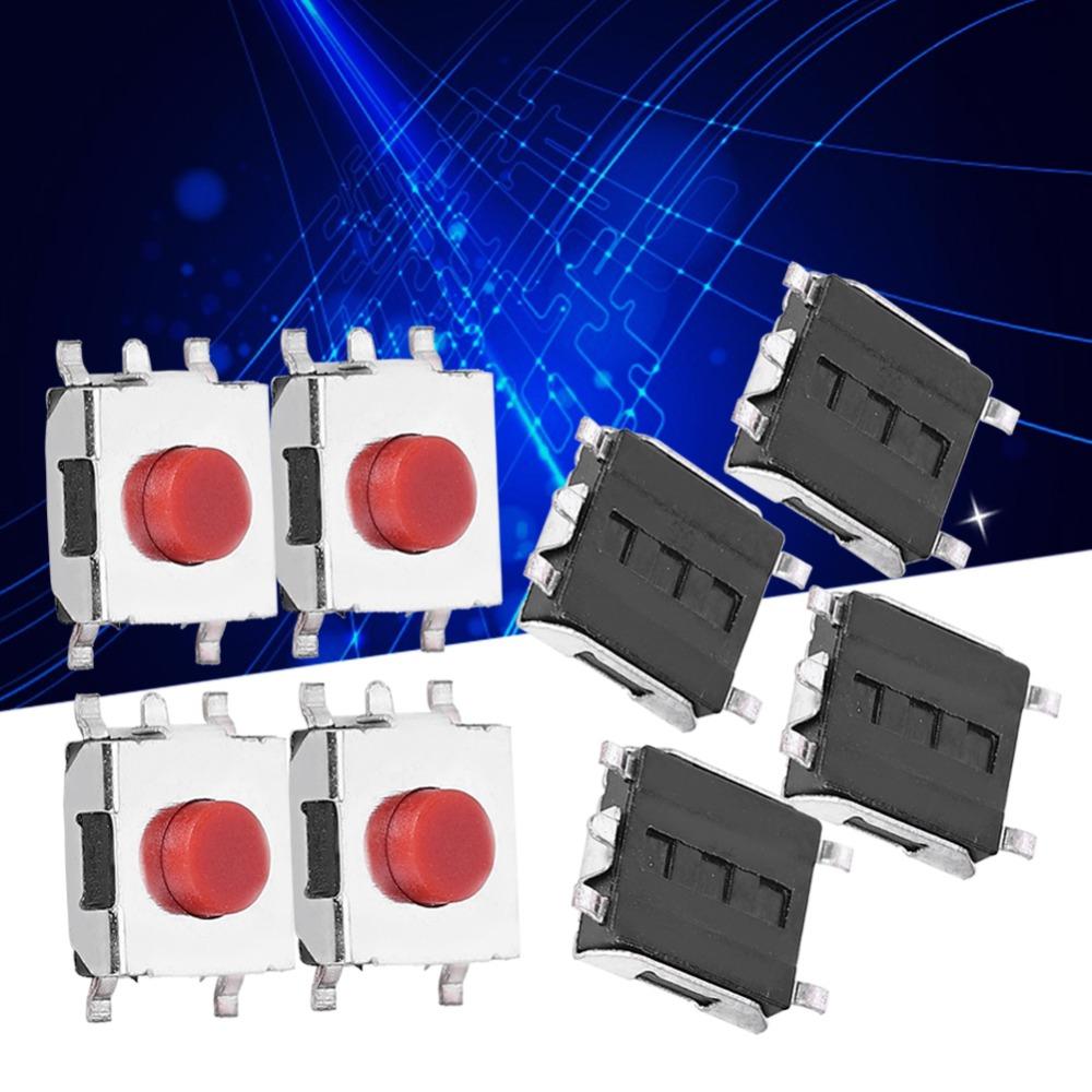 200PCS 6 x 6 x 3.1mm Tactile Push Button 5 Pins Brass Momentary Tactile Switch Mini Assortment Kit Light Touching Patch Cars