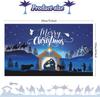 1pc Merry Christmas, Nativity Scene Polyester Background Fabric - Blue background Christmas Party Decoration and photography