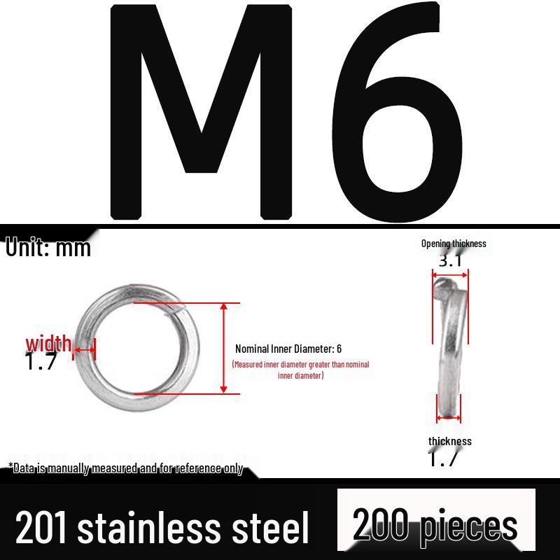 Verdickte 304/201 Edelstahl-Federring Elastischer Abstandshalter M3-M24
