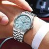 Men Watches Trend Fashion Quartz Watch for Man Texture Threaded Bezel Waterproof Luminous Date Stainless Steel
