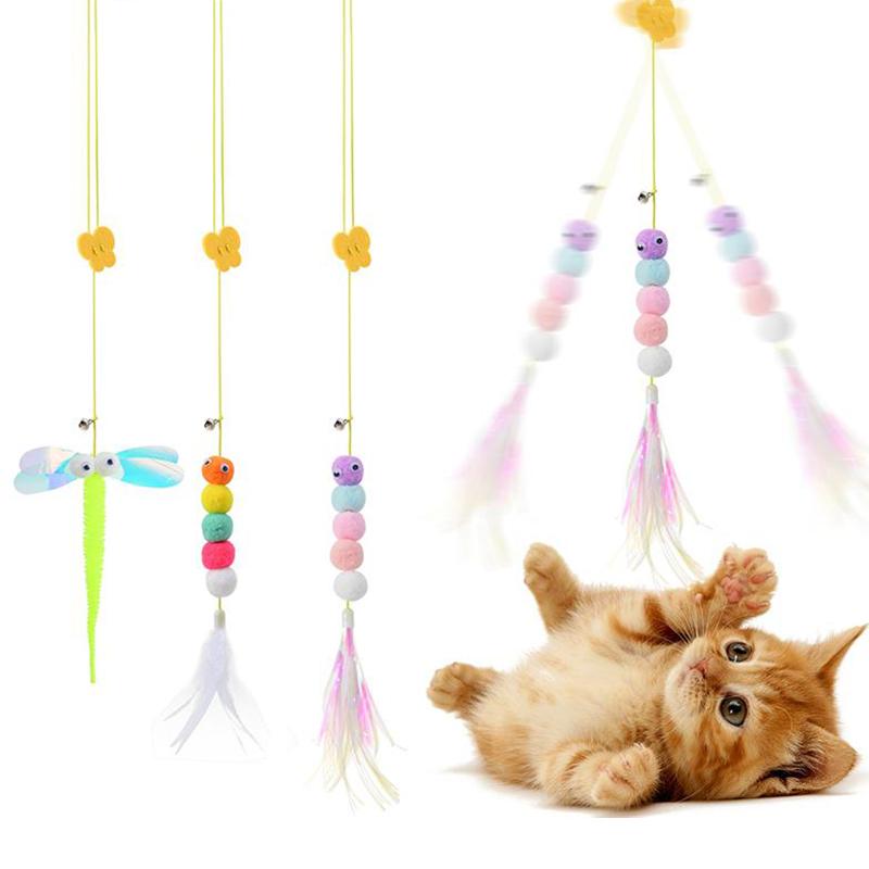 Interactive Cat Toy Hanging Simulation Cat Toy Funny Self-hey Interactive Toy for Kitten Playing Teaser Wand Toy Cat Supplies