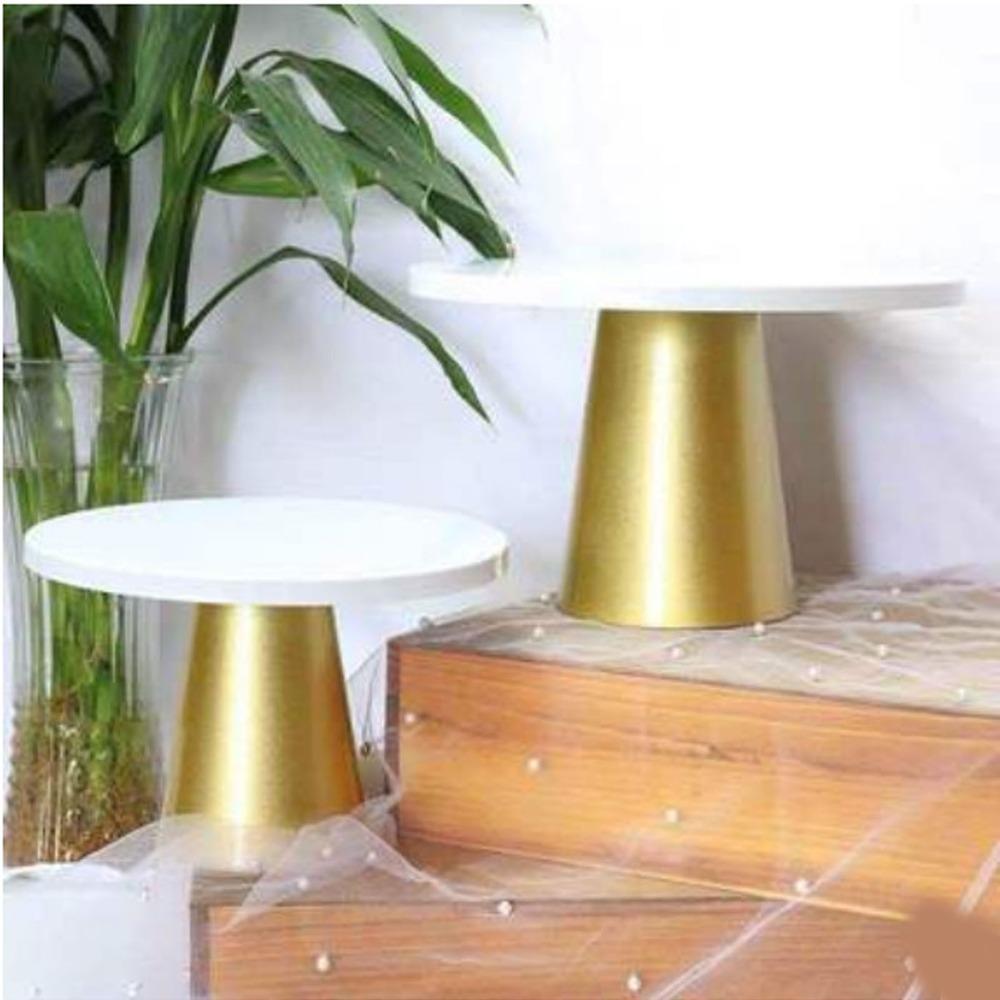 2pcs Iron Cake Stand Set Gold Finish Pedestal Tray Dessert Display Stand  Dessert Presentation