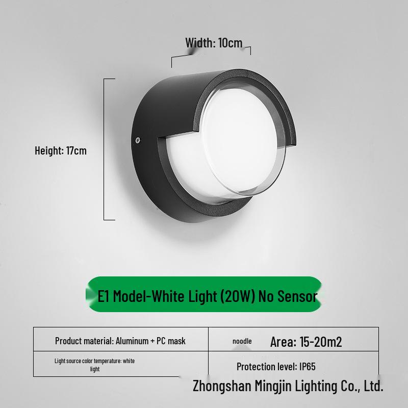 LED Waterproof Outdoor Wall Light for Balcony, Corridor, Courtyard, and Garden