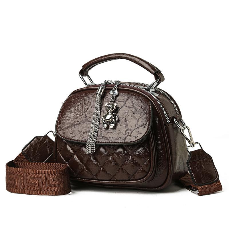 

Сумка-цепочка Простая ромбовидная решетка Дизайн Высокая рука Накладная сумка через плечо Сумка через подмышку Все Стильная женская сумка кофейный