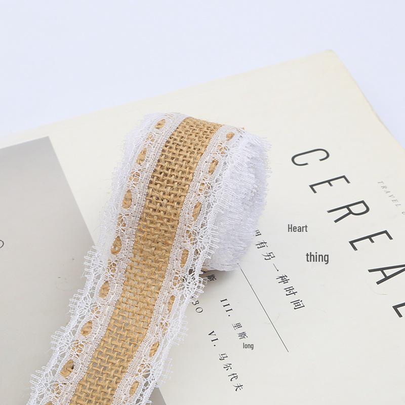 Colored Lace Burlap Roll for DIY Crafts, Handmade Packaging, and Vase Decoration.