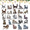 Pet Christmas Countdown 24 Days New Year Holiday Countdown 2D Acrylic Cat Collectible Figurine For Home Bedroom Holiday School